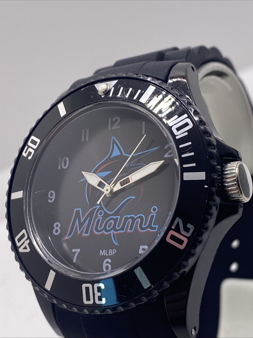 Miami Marlins Mens Rotating Bezel Watch Works New Battery